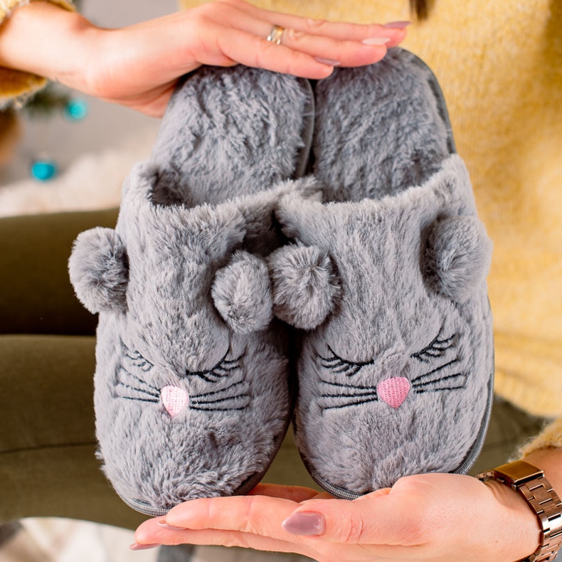 Evento Chaussons chauds gris 1 Evento Chaussons chauds gris 1