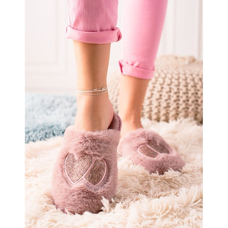 Evento Pantoufles Avec Un Coeur rose d'or 1