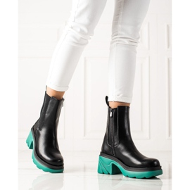 Seastar Bottes à plateforme colorée le noir vert 1