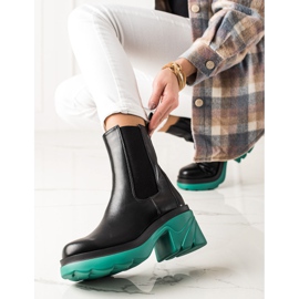 Seastar Bottes à plateforme colorée le noir vert 3