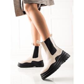 TRENDI Bottines Chelsea sur la plateforme de mode beige 1