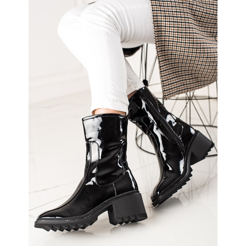 Bella Paris Boots laquées noires le noir 1