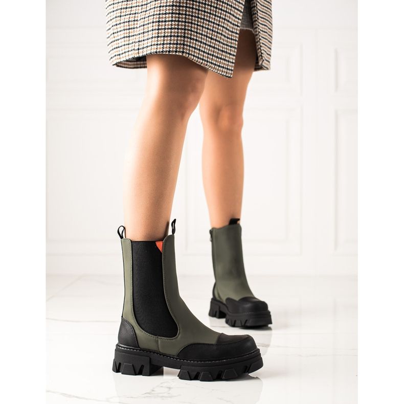 Seastar Bottes de mode de travail le noir kaki 1