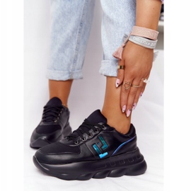 LU BOO Chaussures de sport pour femmes sur la plateforme noire le noir 4