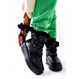 S.Barski Bottes de neige chaudes noires Gordian pour femmes noires 1