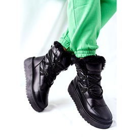 S.Barski Bottes de neige chaudes noires Gordian pour femmes noires 2