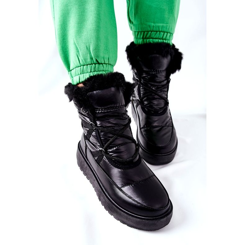 S.Barski Bottes de neige chaudes noires Gordian pour femmes noires le noir 3