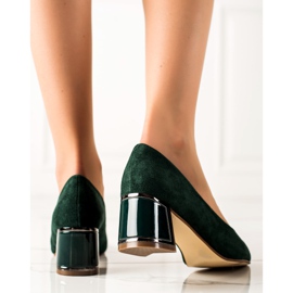 Sabatina Escarpins en daim à talons hauts vert 2