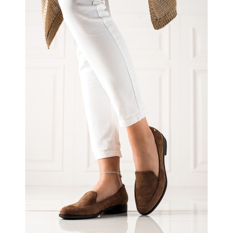 M.Daszyński Mocassins en daim élégants brun 2