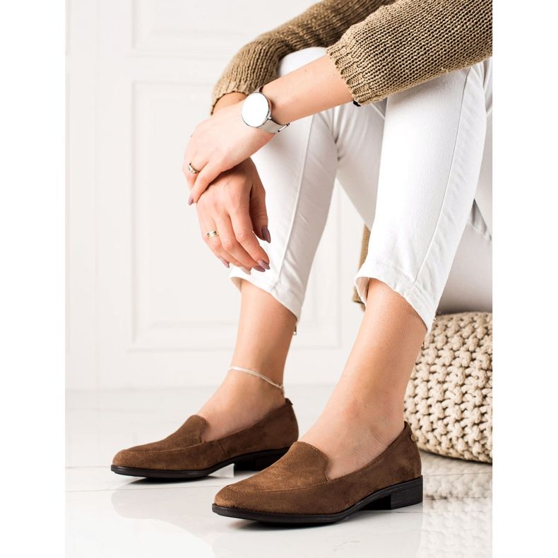 M.Daszyński Mocassins en daim élégants brun 1