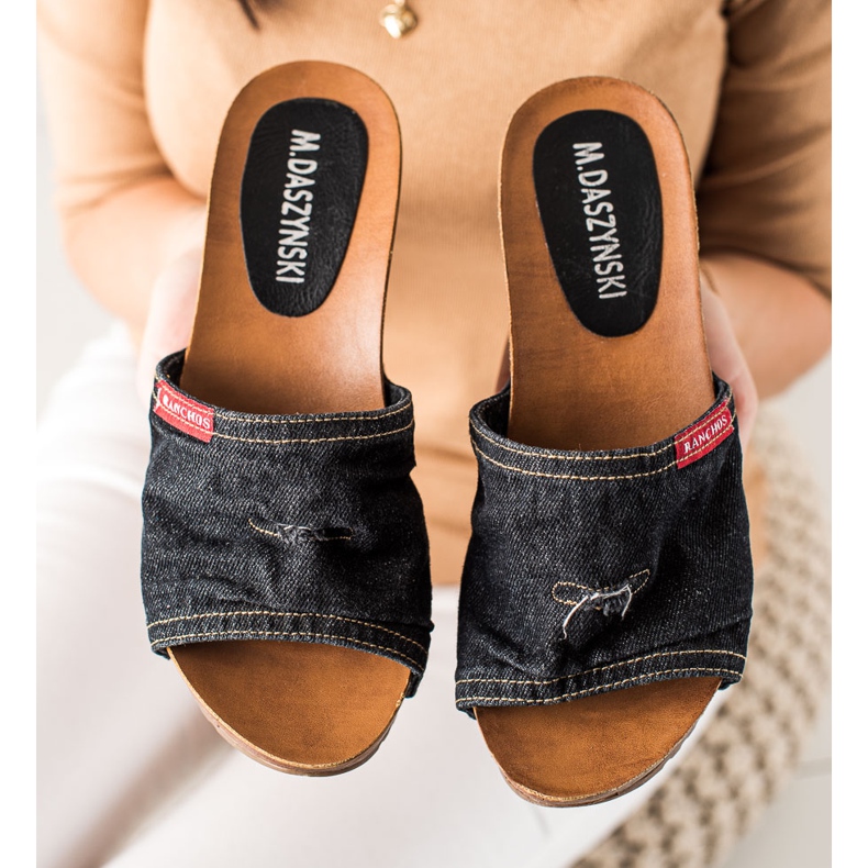 M.Daszyński Sandales compensées noir 1