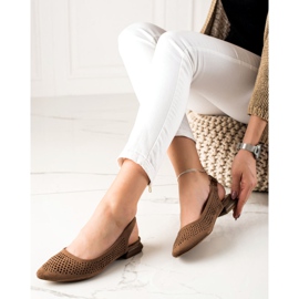 M.Daszyński Chaussures ajourées à talon apparent brun 2