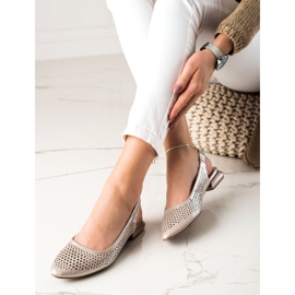 M.Daszyński Chaussures ajourées à talon apparent beige 1