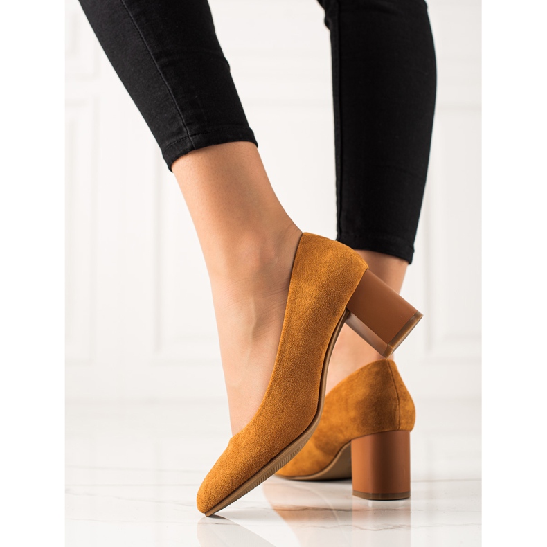 M.Daszyński Escarpins chameau brun jaune 2