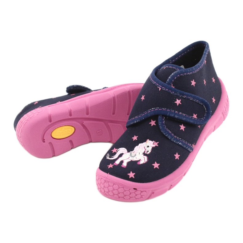 Chaussures enfant Befado 538P015 bleu marine rose 4