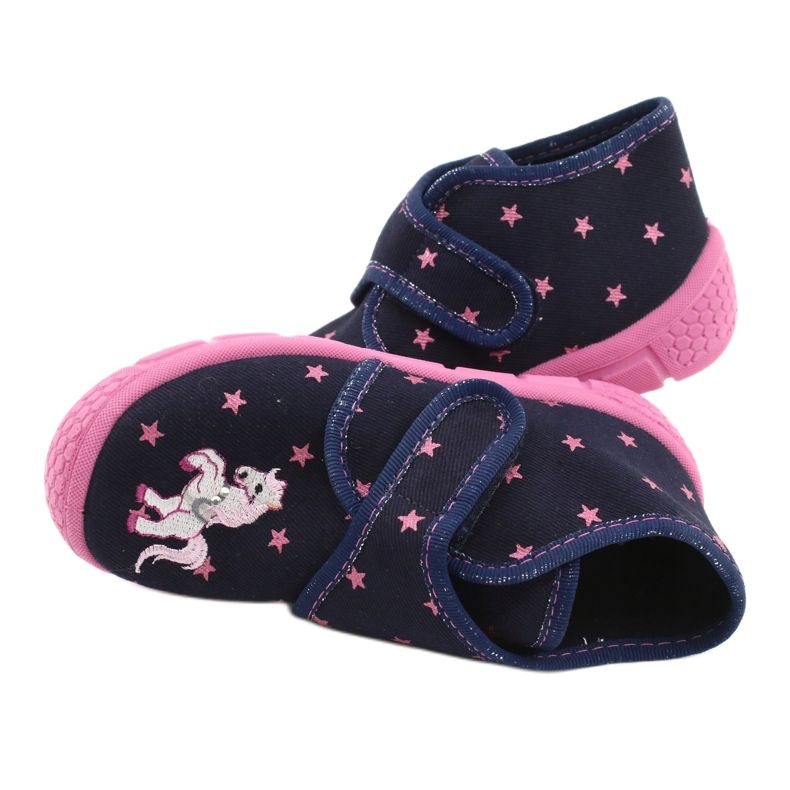 Chaussures enfant Befado 538P015 bleu marine rose 5