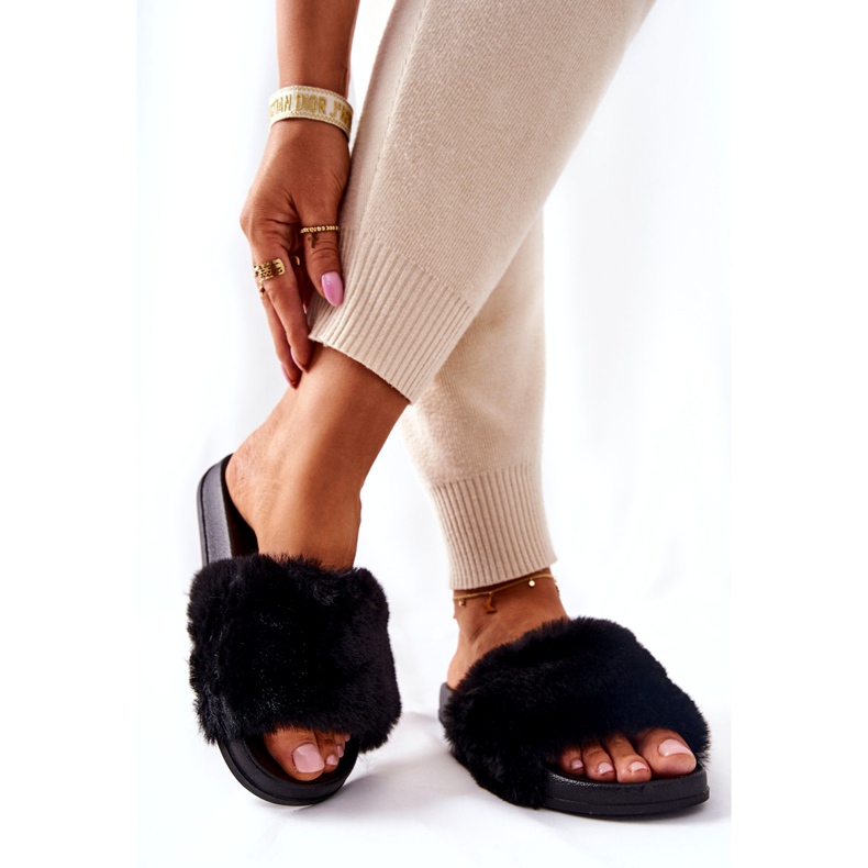 PH1 Pantoufles En Caoutchouc Avec Fourrure Emmie Noire le noir 5