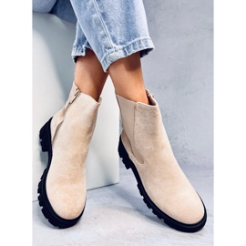 Bottines Chelsea en daim beige Hege 3