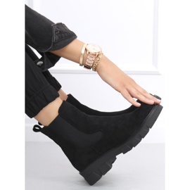 Bottines Chelsea en daim noir Hege le noir 3