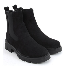 Bottines Chelsea en daim noir Hege le noir 6
