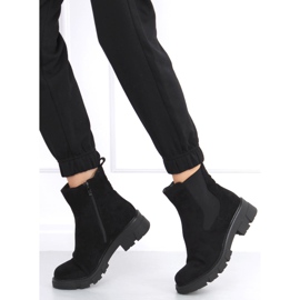 Bottines Chelsea en daim noir Hege le noir 1