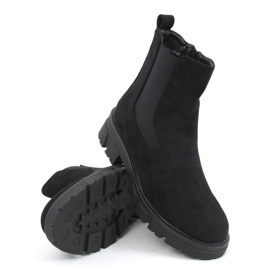 Bottines Chelsea en daim noir Hege le noir 4