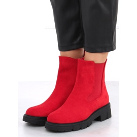 Bottines Chelsea en daim rouge Hege 1