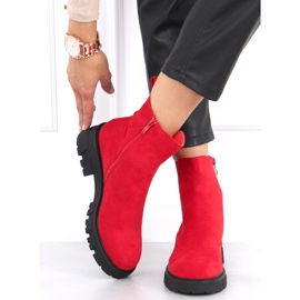 Bottines Chelsea en daim rouge Hege 2