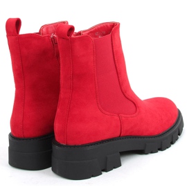 Bottines Chelsea en daim rouge Hege 4
