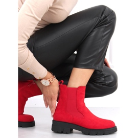 Bottines Chelsea en daim rouge Hege 3