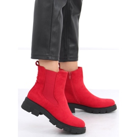 Bottines Chelsea en daim rouge Hege 6