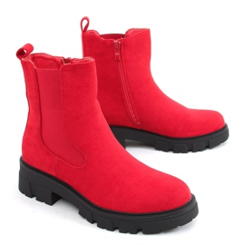 Bottines Chelsea en daim rouge Hege 7