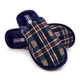 WJ1 Chaussons Homme Bleu Marine Chaud Whisper beige 2