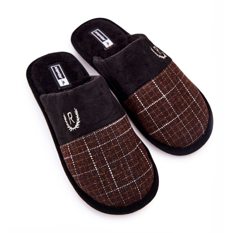 WJ1 Chaussons à carreaux marron chaud Blase brun 2