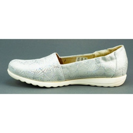 Saway Ballerines en cuir pour femmes 2107 blanche multicolore 1