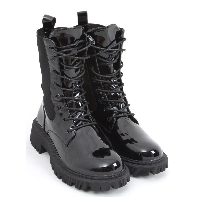 Bottes militaires à tige chaussette Sanna Noir 2