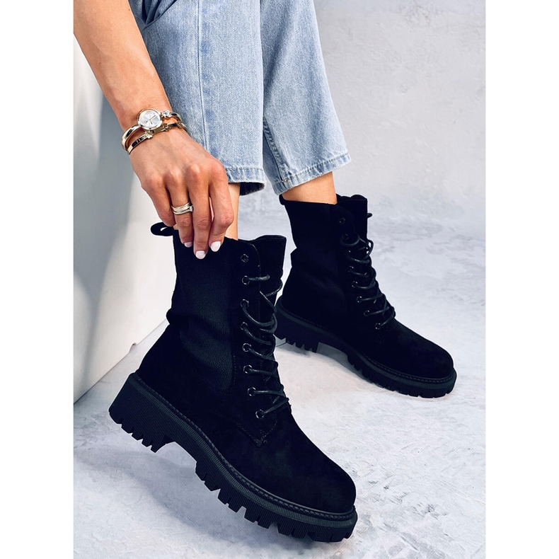 Bottes militaires à tige chaussette Nevada Black le noir 1