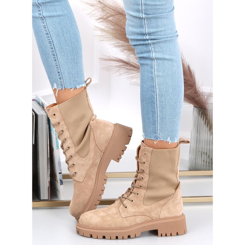 Bottes militaires avec une tige de chaussette Nevada beige 1 Bottes militaires avec une tige de chaussette Nevada beige 1