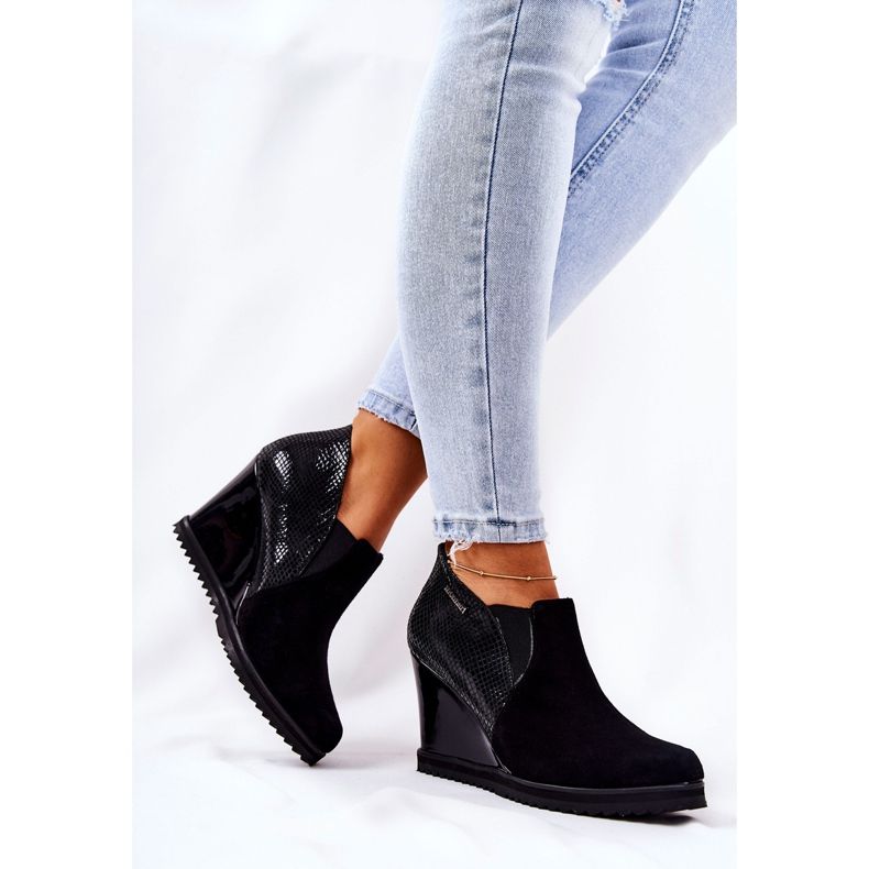 Bottines Compensées Motif Animal Monnari 0990-020 Noir le noir 1