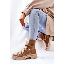 PF1 Bottes Chaudes En Daim Beige Trappers Mindago 5