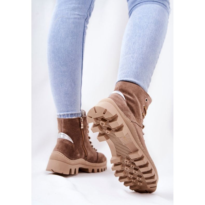 PF1 Bottes en daim chaudes Sand Tempête de sable beige 2