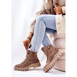PF1 Bottes en daim chaudes Sand Tempête de sable beige 5