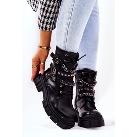 WS1 Bottes Attachées Chaîne Boucle Noir Reiloy 3
