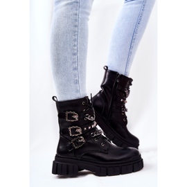WS1 Bottes Attachées Chaîne Boucle Noir Reiloy 5