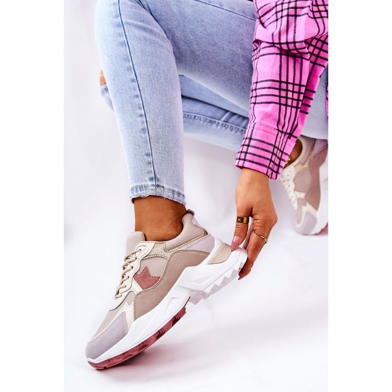 Chaussures de sport sur la plate-forme Berenice beige-rose 2 Chaussures de sport sur la plate-forme Berenice beige-rose 2