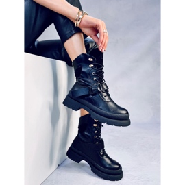 Ahne Bottes militaires noires le noir 2