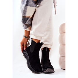 WS1 Bottes plateformes en daim noires Nicci le noir 3