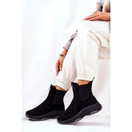 WS1 Bottes plateformes en daim noires Nicci le noir 4