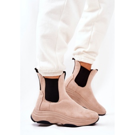WS1 Bottines Plateforme Daim Beige Nicci 3