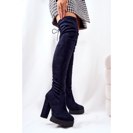 WS1 Cuissardes En Daim Bleu Marine Fillis 5